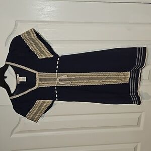 Nanette Lapore Lace & Knit Dress - Navy/Cream EUC